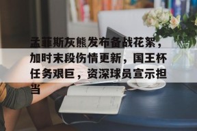 关于孟菲斯灰熊发布备战花絮，加时末段伤情更新，国王杯任务艰巨，资深球员宣示担当的信息